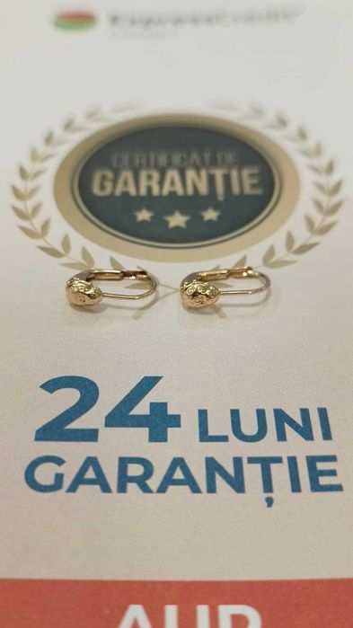 (Ag24) Cercei aur 14K 1.12gr B45489.1- Garantie 2 ani!