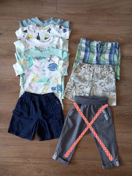 Lot tricouri și pantaloni scurti baiat marimea 74 Reserved H&M C&A