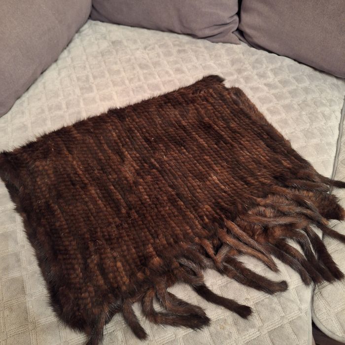 Норковый вязанный платок дёшево