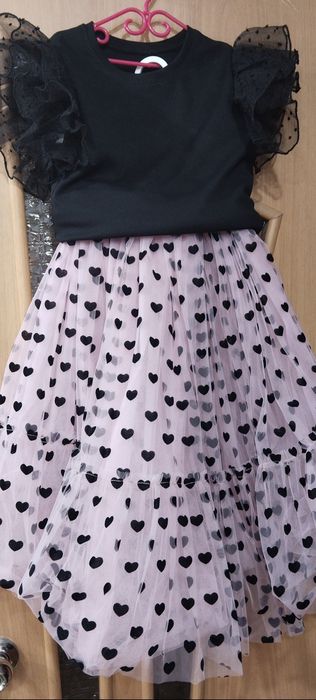 Фатиновая юбка с сердечками