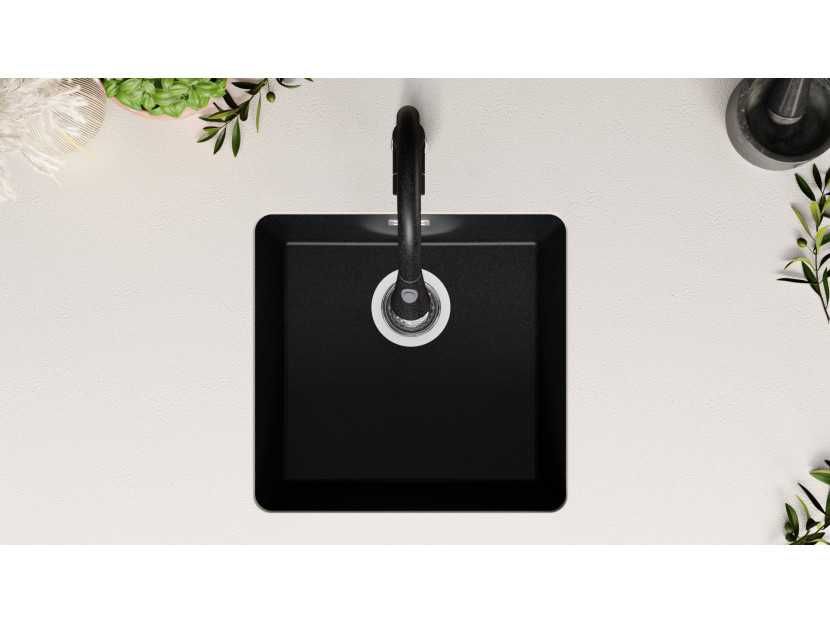 Гранитна Мивка за Вграждане под Плот Лондон 50 XL  460 x 440 mm графит