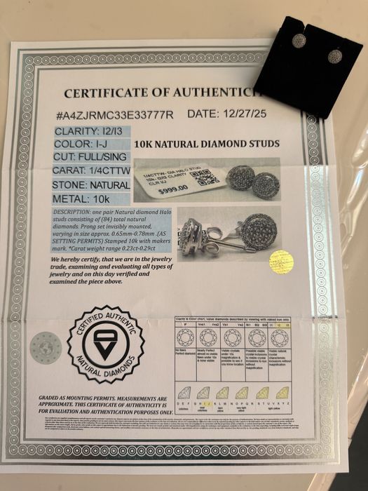 Продам пусеты бриллиантовые