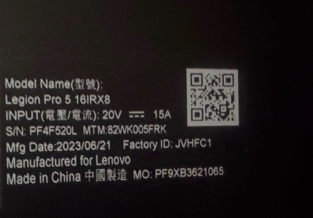 Lenovo Legion 5 PRO 16IRX8