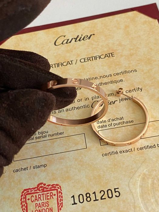 Cercei Cartier LOVE Rose Gold 750 slim