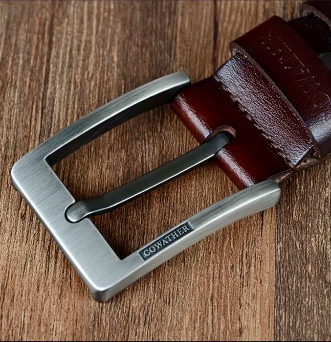 Мъжки, Спортни кожени колани /Черна и кафява луксозна естествена кожа!