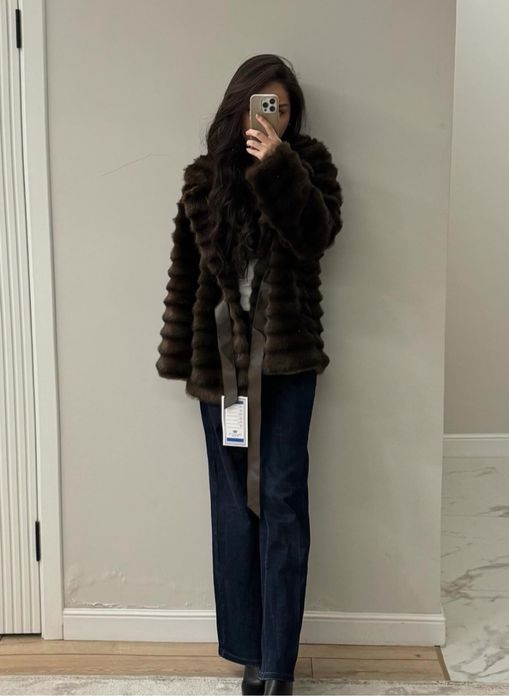 Шуба коричневый соболь