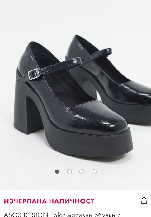 Уникални лачени обувки на дебел ток