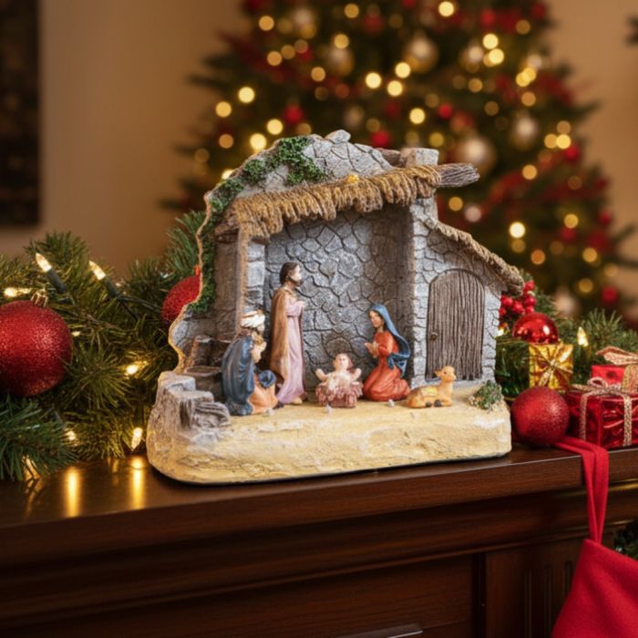 Коледна украса „Рождество Христово“ – готова настолна композиция
