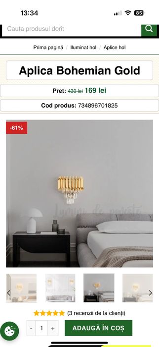 Aplica Bohemian gold