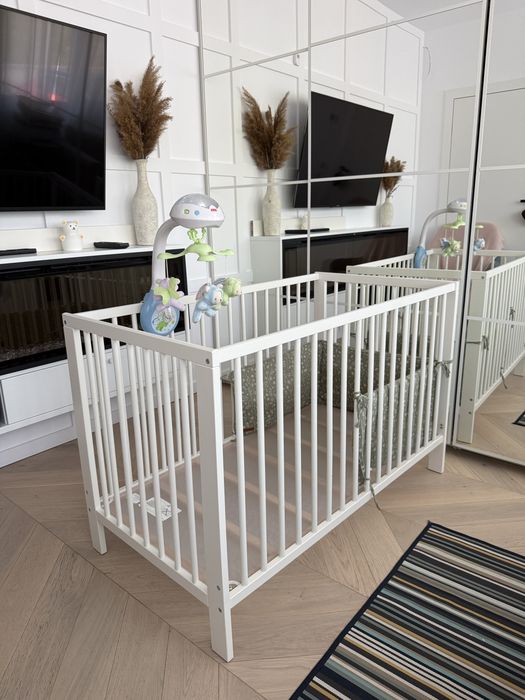 Pachet complet patut bebe IKEA GULLIVER + saltea Cocos + Little Dutch + carusel Fisher-Price