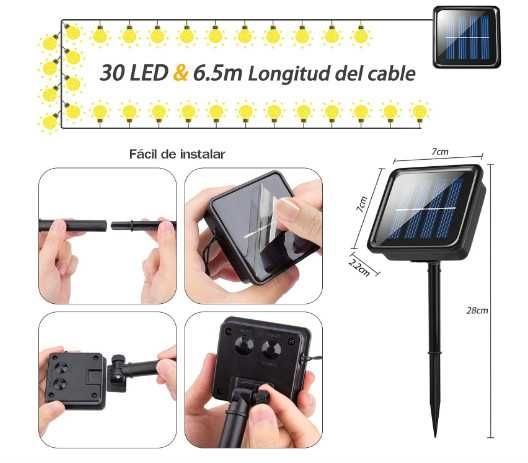 NORBASE комплект от 2 броя соларни гирлянди с кристални топки