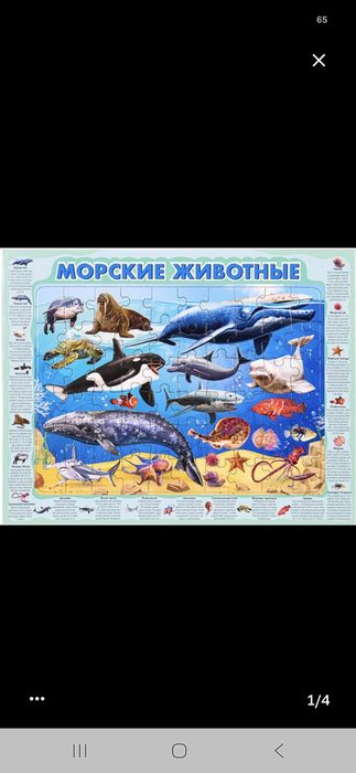 Пазлы в рамке плотные, крупные-60 деталей. За 4 набора 1000 тенге.