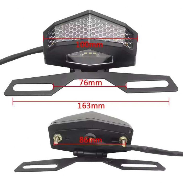 Мото стоп със стойка за номер LED