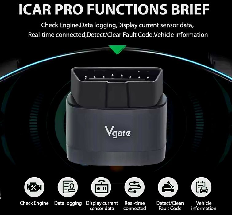 Vgate iCar Pro 2S - Професионална OBD2 Диагностика (iOS, Android, PC)