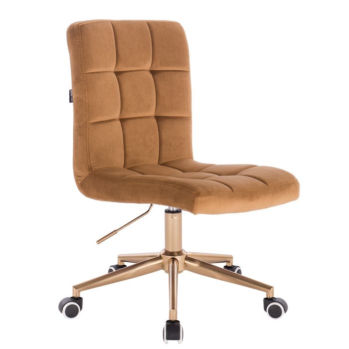 Vand scaun de birou rotativ auriu catifea, ergonomic, Galbenn Miere