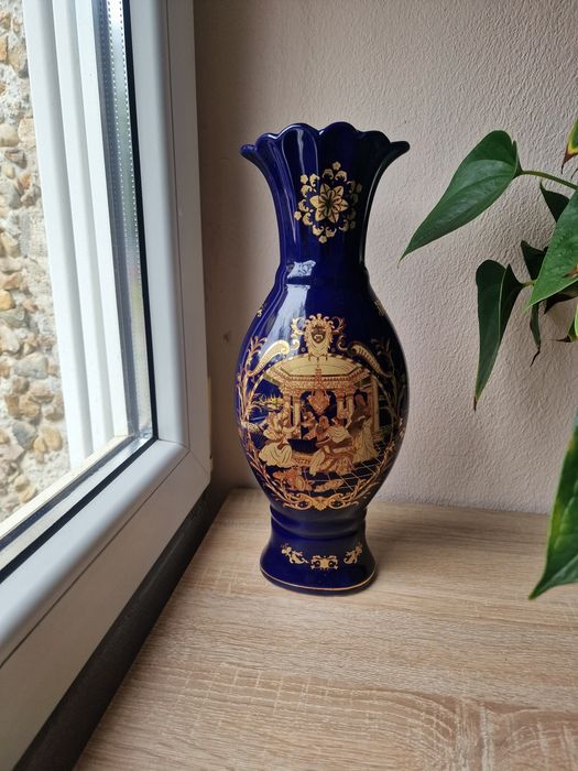 Vază decorativă porțelan Venetian Lagoon, 34 cm, stare impecabil