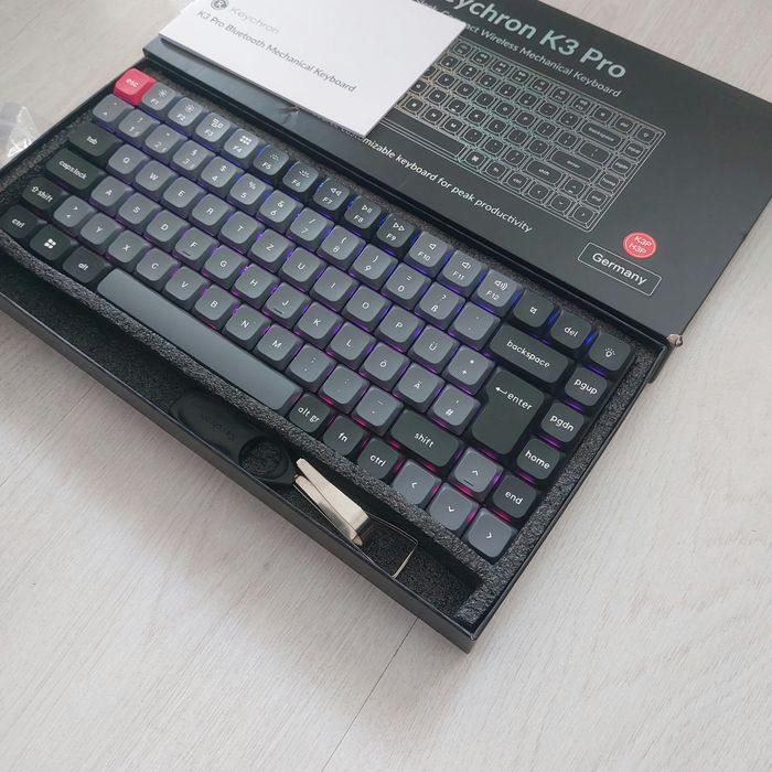 Ултратънка механична клавиатура Keychron K3 Pro QMK/VIA (Bluetooth / Жична) – Пълен Комплект