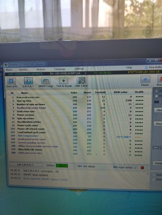 Hdd wd5000lpcx 500gb noutbukga