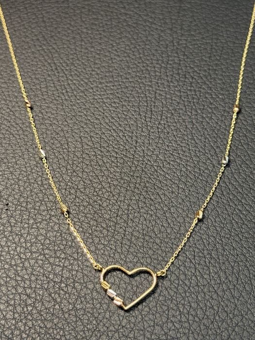 Златно колие сърце чисто ново злато Gold zlatno 14 karat 585