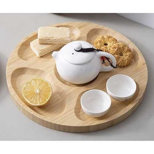 Въртяща се бамбукова дъска за сирена и мезета