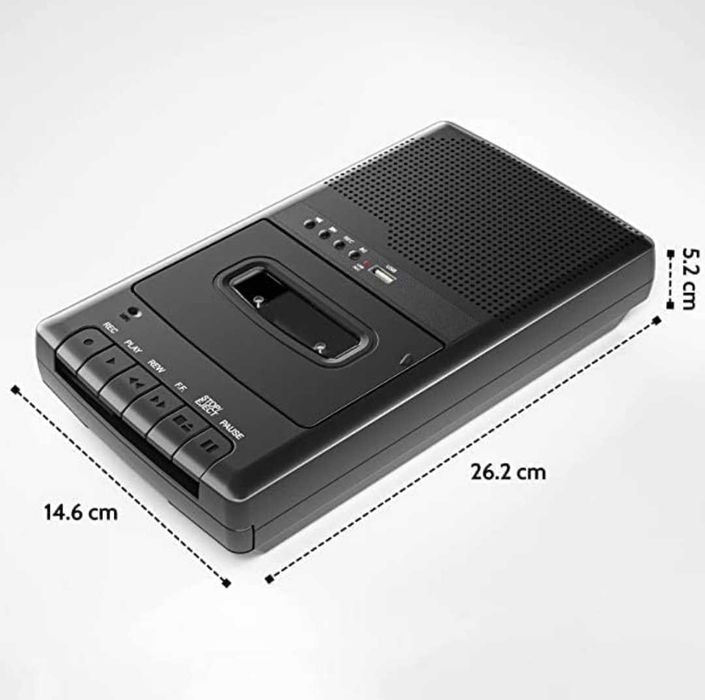 Преносим касетофон с микрофон високоговорител USB аудио плейър и запис