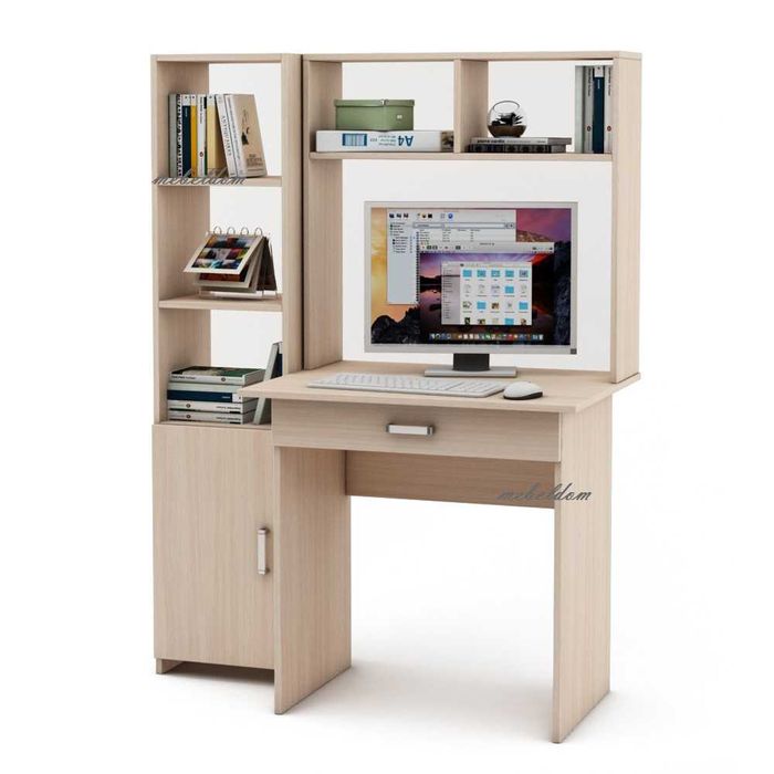 Бюро с надстройка,чекмедже и етажерка с плавна врата(код-0906)