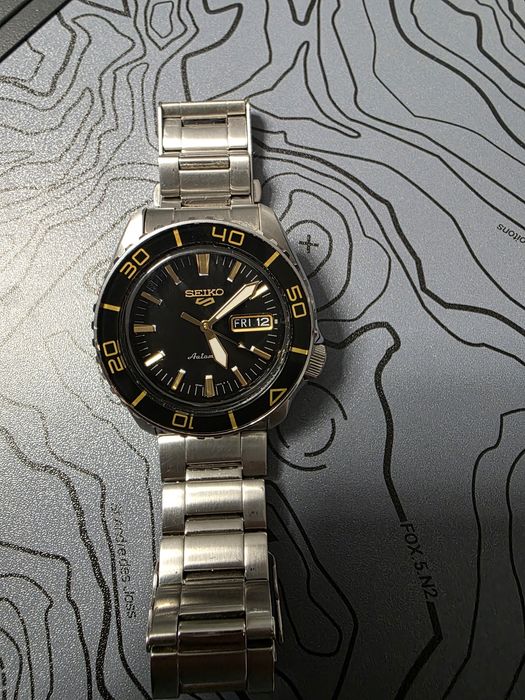 Ceas 5 Sports Automatic, mecanism 4R36, argintiu, negru, 10 ATM