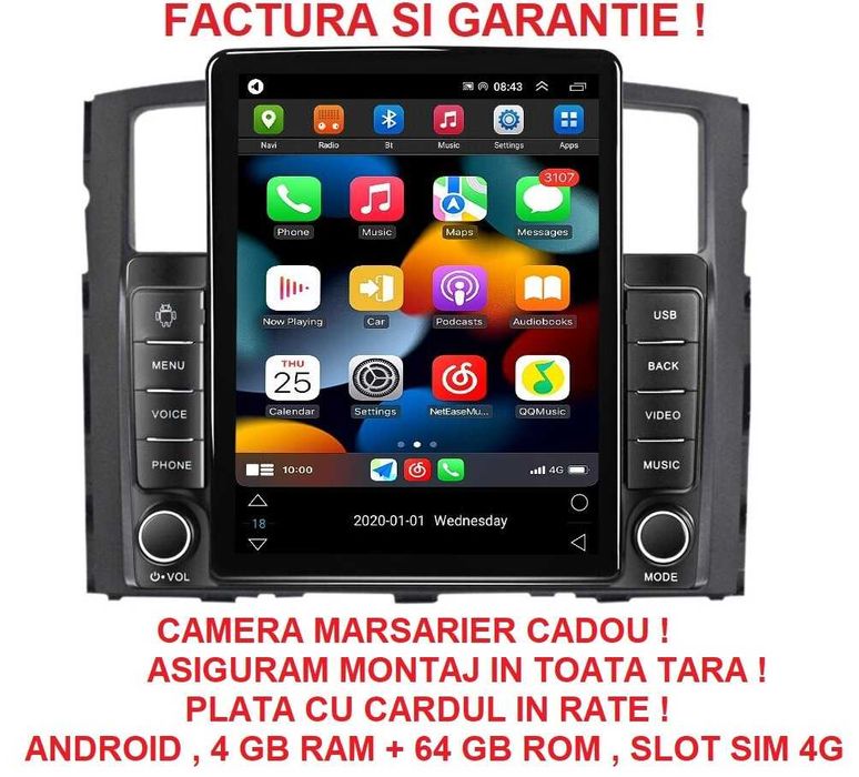 Navigatie Mitsubishi Pajero din 2006 - 2018 Ecran TESLA 9.7 " 4GB RAM