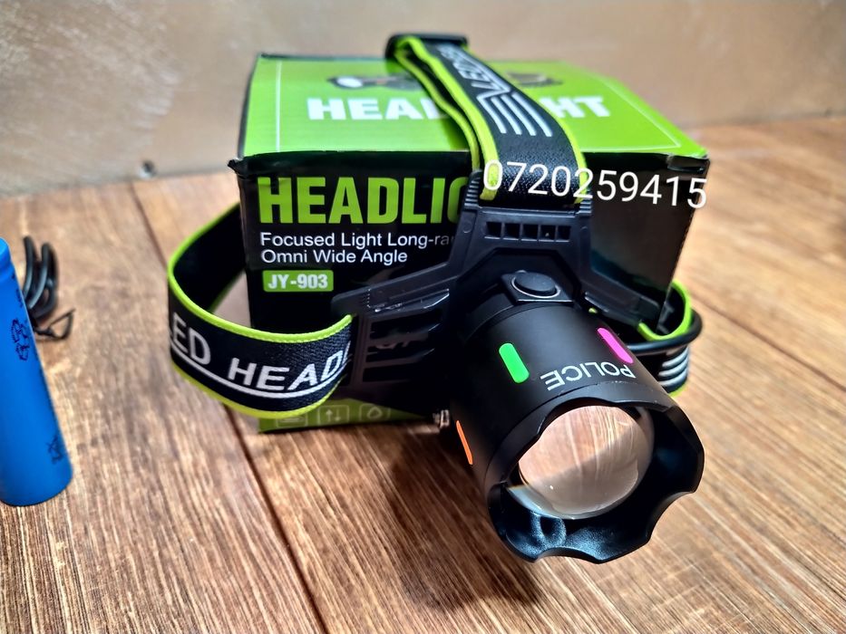 Lanterna Frontala POLICE cu Led Laser PM10, Pescuit, Camping