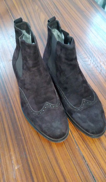 Сапоги замшевые коричневые, абсолютно новые