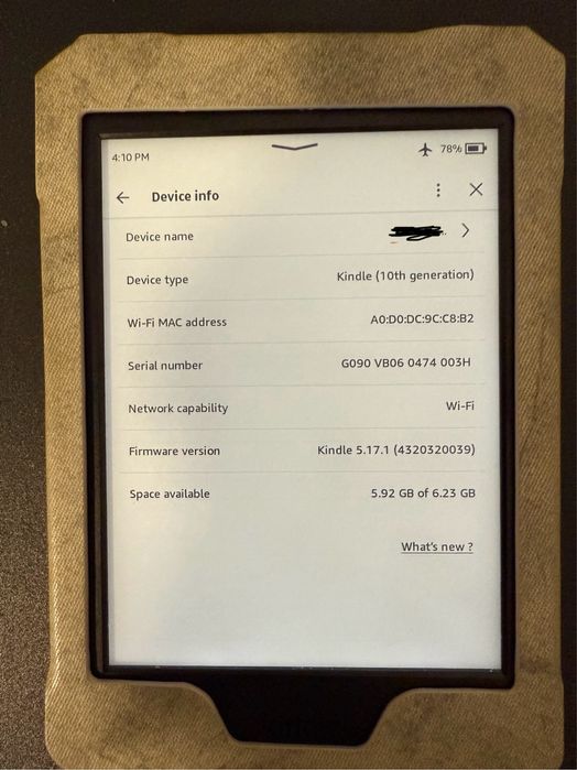 Vand Kindle generatia 10 cu husa