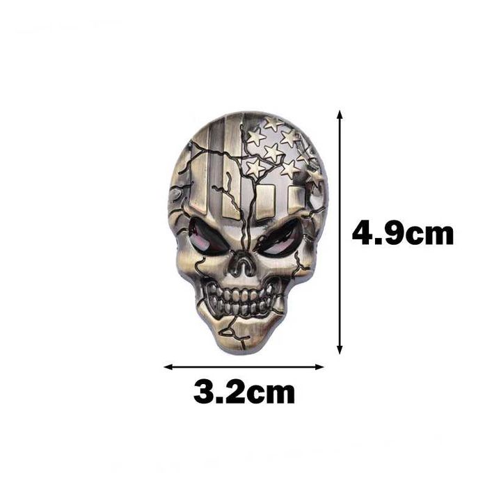 3D Метална емблема Череп 5-цвята