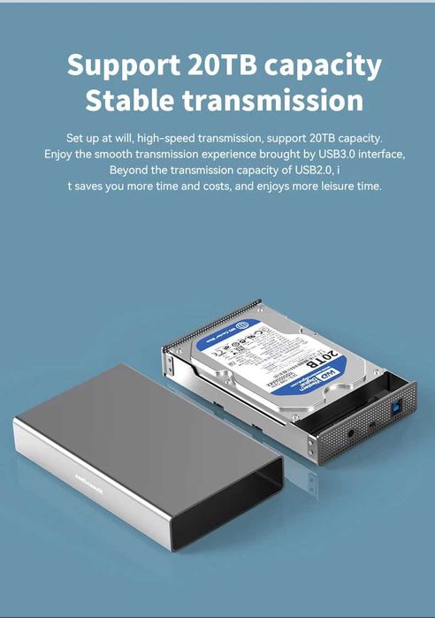 Rack extern Hard Disk Blueendless Aluminium Carcasa HDD 2.5 / 3.5 inch SATA III to USB 3.0