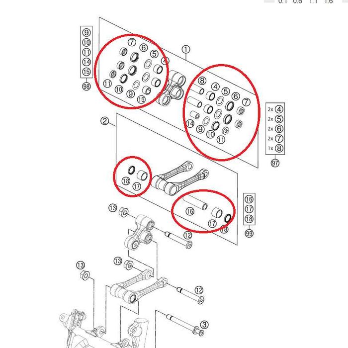 Лагери Линк Тройник КТМ KTM SX SX-F 11-23 HUSQVARNA FE SXF 27-1180