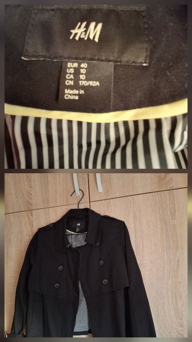 Trench dama negru H&M – mărimea 40