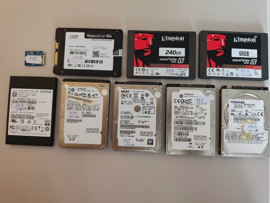 Ssd NVMe M.2, Sata, HDD 320Gb, 256Gb, 240Gb