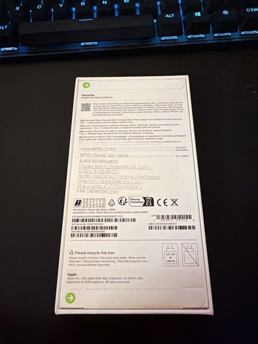 vand iphone 16e 128 gb black 5g sigilat