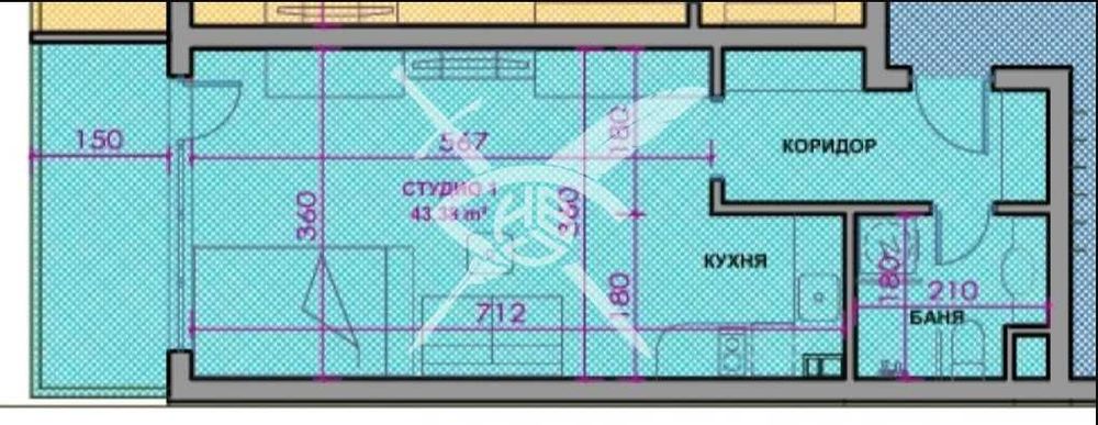 Продава се Едностаен апартамент в Поморие - 43 кв.м за 1312 €/кв.м - Снимка #1