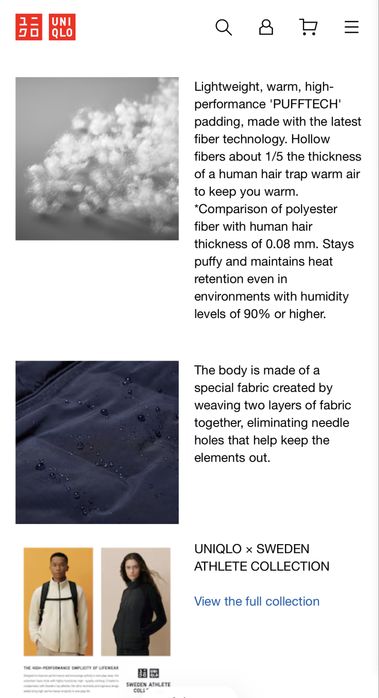Куртка UNIQLO Puffertech