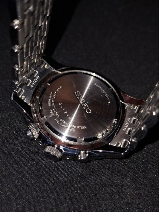 Мъжки часовник Seiko Chronograph Alarm 7T62-0KR0 (Sapphire) + Кутия