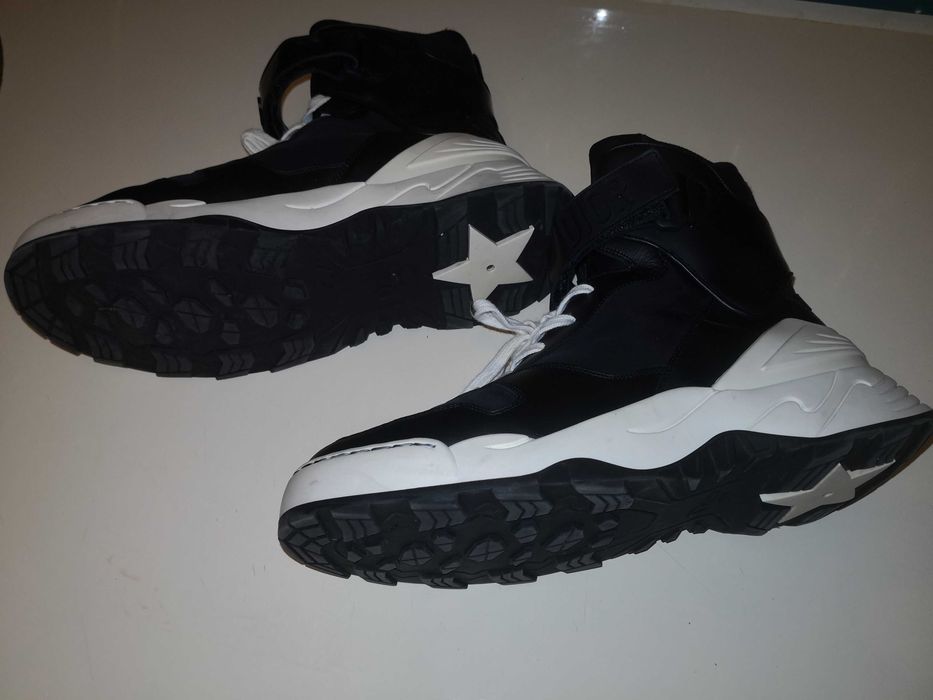 Dior Black/White Leather Jumper High Top Sneakers