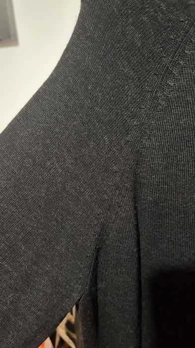 Rochie sau pulover lung 100% merinos extra fin nou negru S/m