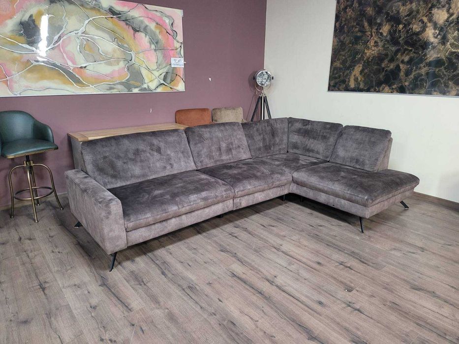 Кафяв ъглов диван от плат LS701521