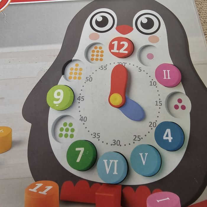 Ceas din lemn pentru copii ajuta copii sa învețe ceasul