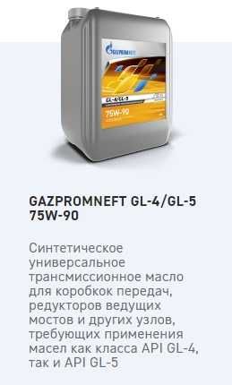 Смазочные материалы «ГАЗПРОМ НЕФТЬ» (Россия)