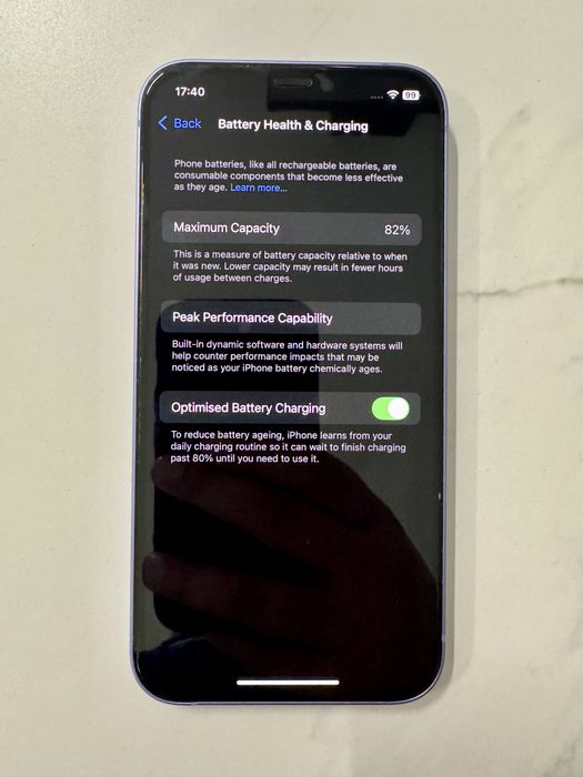 iPhone 12 Purple 128GB - перфектно състояние