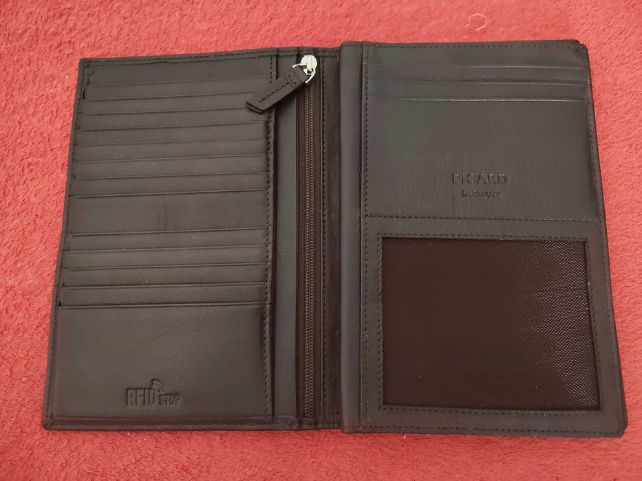 Portofel trifold Picard piele vitel