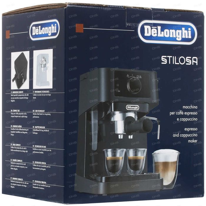 DeLonghi EC230.BK новая в упаковке, объем бака 1 литр.