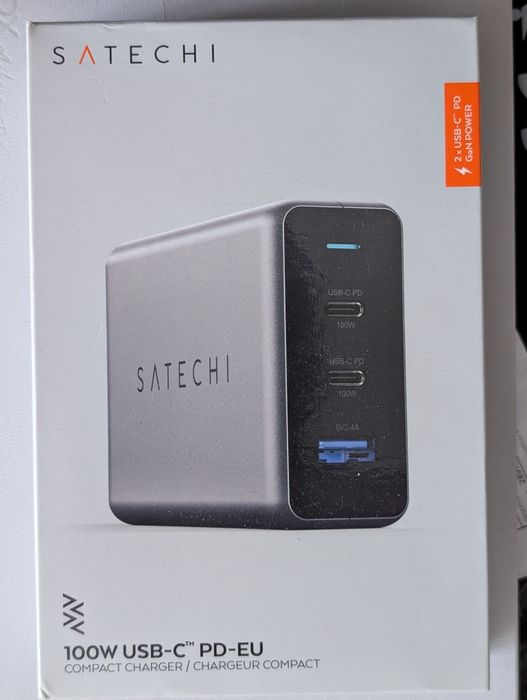 Incarcator Satechi USB-C PD 100W, GaN, 2xUSB-C PD, 1xUSB-A nou