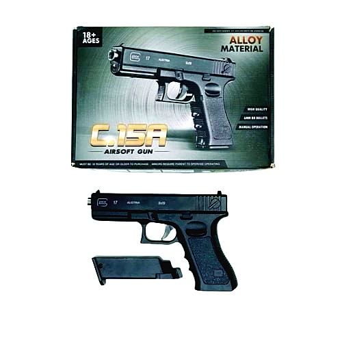 Temir pistolet uyinchoq. Glock 15A Desert Eagle va har hil turdagilari